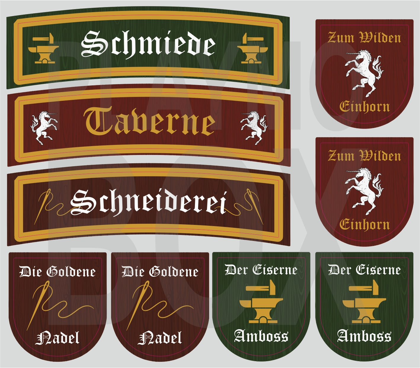 Medieval Shop Signs III