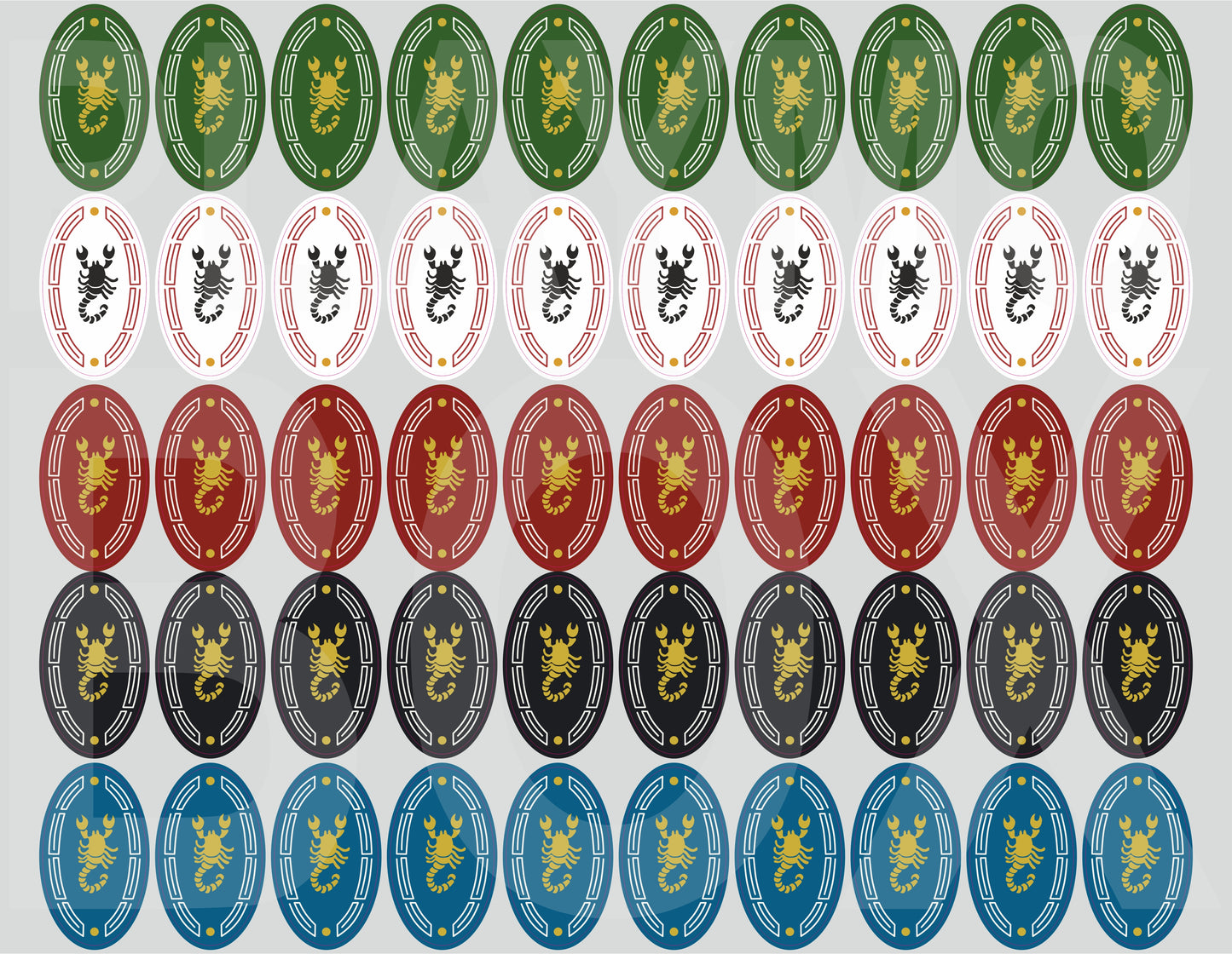 Premium pre-cut Playmobil stickers for Roman Legion Oval shields. Waterproof, durable Roman legion decals for collectors.
