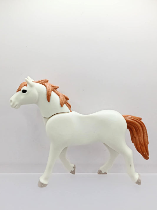 White Horse with a brown mane